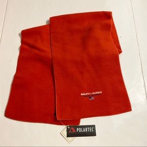 NWT Ralph Lauren Orange Polartec Scarf